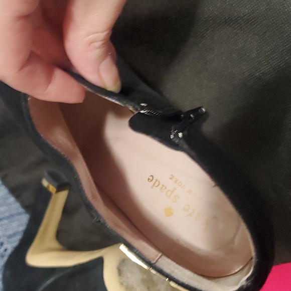 Kate Spade Suede Aldaz High Heal Boots Black size 7 1/2 B Italy Made - Picture 6 of 7